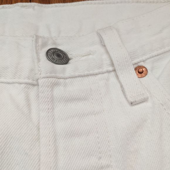 Levi's 501 White Straight Leg Jeans, Big E, W26 L26 - Picture 5 of 14